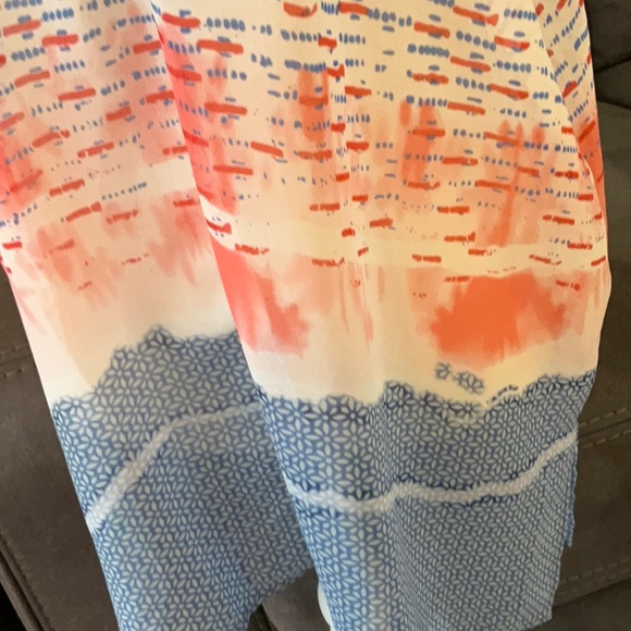 CAbi Size Medium Style #5118 Sheer Red White & Blue Fireworks Yacht Top Blouse - Picture 2 of 6